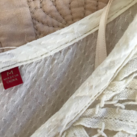 Macy's Polka Dot and Lace Smocked Blouse - Picture 4 of 8